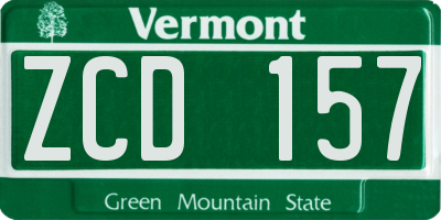 VT license plate ZCD157