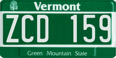 VT license plate ZCD159