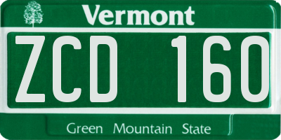 VT license plate ZCD160