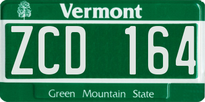VT license plate ZCD164