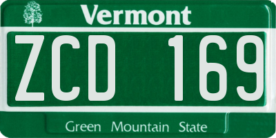 VT license plate ZCD169