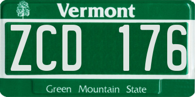 VT license plate ZCD176