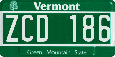 VT license plate ZCD186