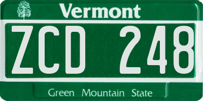 VT license plate ZCD248