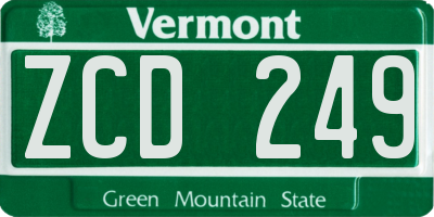 VT license plate ZCD249