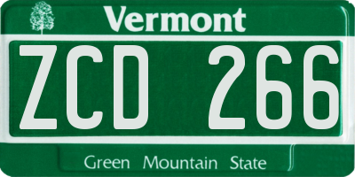 VT license plate ZCD266