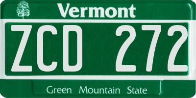 VT license plate ZCD272