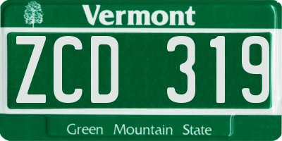VT license plate ZCD319