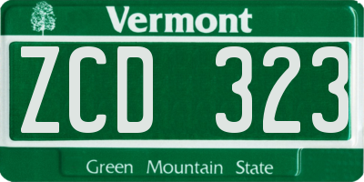 VT license plate ZCD323