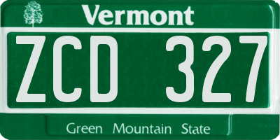 VT license plate ZCD327