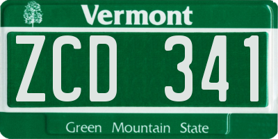 VT license plate ZCD341