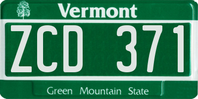 VT license plate ZCD371