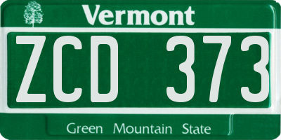 VT license plate ZCD373