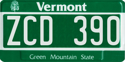 VT license plate ZCD390