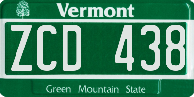 VT license plate ZCD438