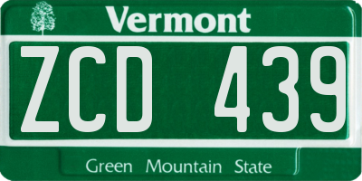 VT license plate ZCD439