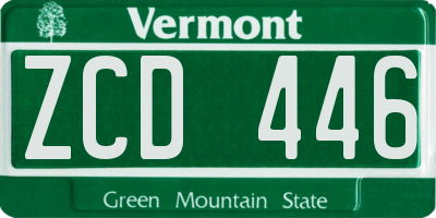 VT license plate ZCD446