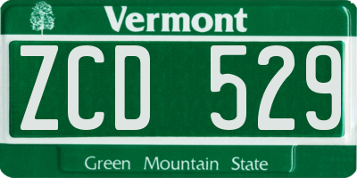 VT license plate ZCD529
