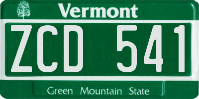 VT license plate ZCD541
