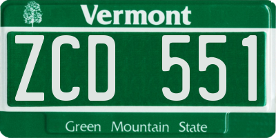 VT license plate ZCD551
