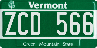 VT license plate ZCD566