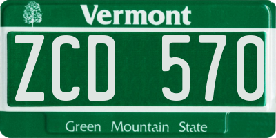 VT license plate ZCD570