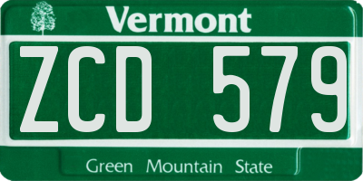 VT license plate ZCD579