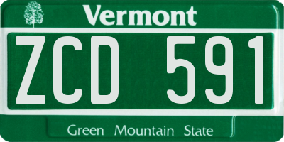 VT license plate ZCD591
