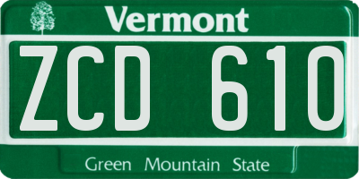 VT license plate ZCD610