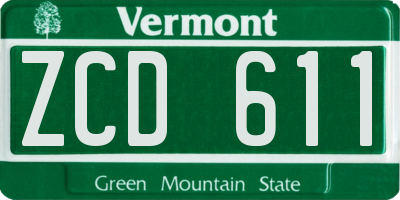 VT license plate ZCD611