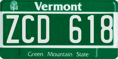 VT license plate ZCD618