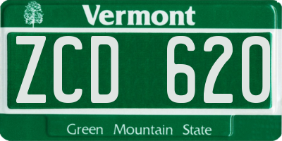 VT license plate ZCD620