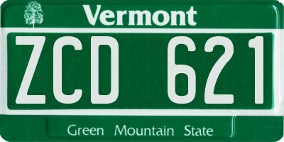 VT license plate ZCD621