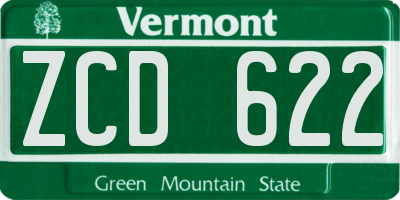 VT license plate ZCD622