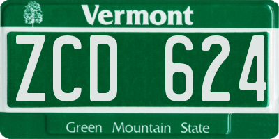 VT license plate ZCD624