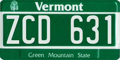 VT license plate ZCD631