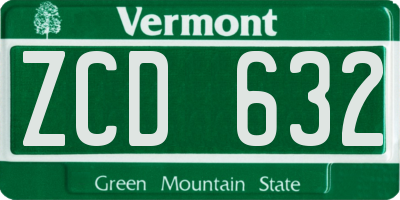 VT license plate ZCD632