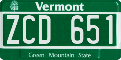VT license plate ZCD651