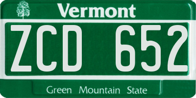 VT license plate ZCD652