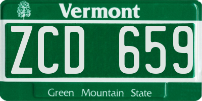 VT license plate ZCD659