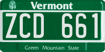 VT license plate ZCD661