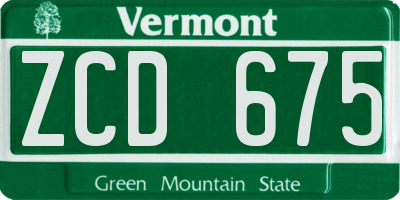 VT license plate ZCD675