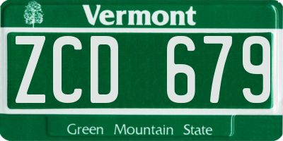 VT license plate ZCD679