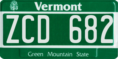VT license plate ZCD682
