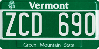 VT license plate ZCD690