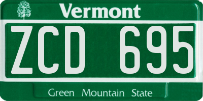 VT license plate ZCD695