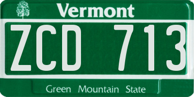 VT license plate ZCD713
