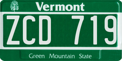 VT license plate ZCD719