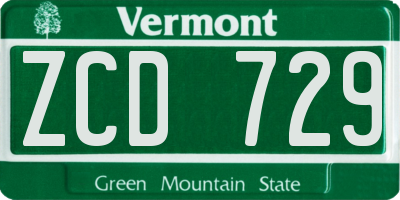 VT license plate ZCD729
