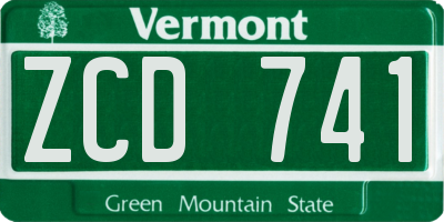 VT license plate ZCD741